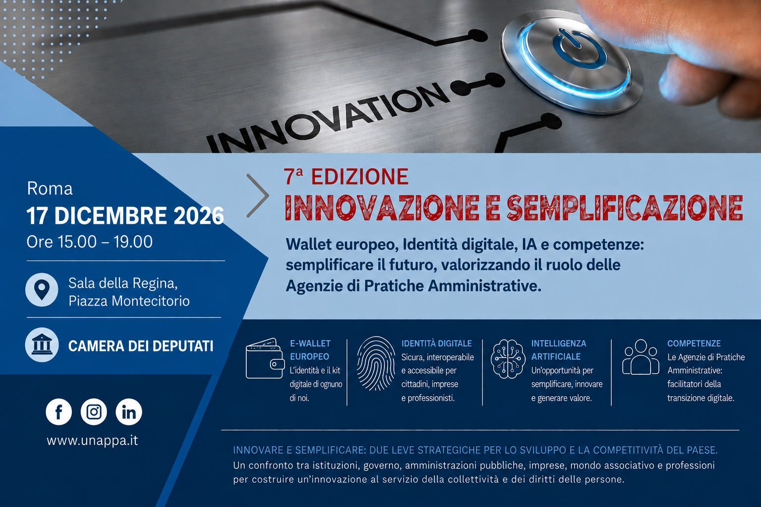 7a Edizione INNOVAZIONE E SEMPLIFICAZIONE – Roma, 17 dicembre 2026